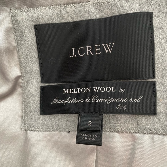 J. CREW Wool Melton Duffle Coat HEATHER DOVE CLEAN MODERN CLASSIC size 2 - Picture 9 of 16